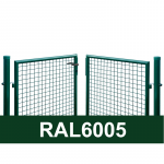 Divviru vārti ar apaļajiem stabiem RAL6005,  1.75x4.0m 