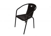 Dārza krēsls, metāla, pīts, melns, 55x56x74 cm 
