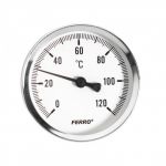 Termometrs FERRO Dn100, 1/2", aksiāls, 0-120 C