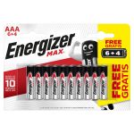 Alkaline Baterijas Energizer Max AAA B6+4 1.5V