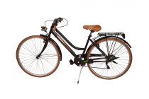 Pilsētas velosipēds GIRARDENGO 28'', 6 ātrumi, ar tērauda rāmi, sieviešu, melns/bēšs