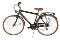 Pilsētas velosipēds GIRARDENGO 28'', 6 ātrumi, ar tērauda rāmi, vīriešu, melns/bēšs