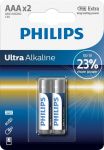 Baterijas Philips Ultra Alkaline LR03, AAA, 2 gab.