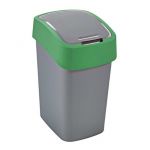 Atkritumu spainis Curver Flip Bin 25L, sudraba/zaļš, 0802171P80