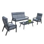 Dārza mēbeļu komplekts CASPER, galds, dīvāns un 2 krēsli, 21182