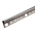 Alumīnija sienas flīžu apdares liste Homelux 12.5 mm/2.5 m, nerūsējošais tērauds