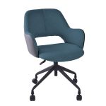 Biroja krēsls KENO 57x62xH82-88 cm, ar ritentiņiem, zils/pelēks