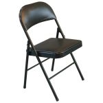 Saliekamais krēsls PIKNIK 47,5x49xH79cm, melns, ādas imitācijas