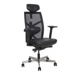Biroja krēsls TUNE āda, 70x70xH111-128cm, melns