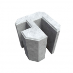 Pasētas stūra betona stiprinājums 20x16.5x22 cm