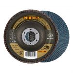 Vēdekļveida slīpēšanas disks Rhodius LSZ F1, 115x22.23 mm, K80, 202675