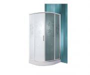 Dušas kabīne Roth FLOWER NEO 800, h1900mm, pusapaļa, brilliants/dekora stikls