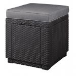 Dārza krēsls/uzglabāšanas kaste Keter Cube ar spilvenu 29192157939, pelēks