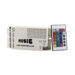 LED RGB lentes vadības bloks ar mūzikas uztvērēju 12-24V, 3A